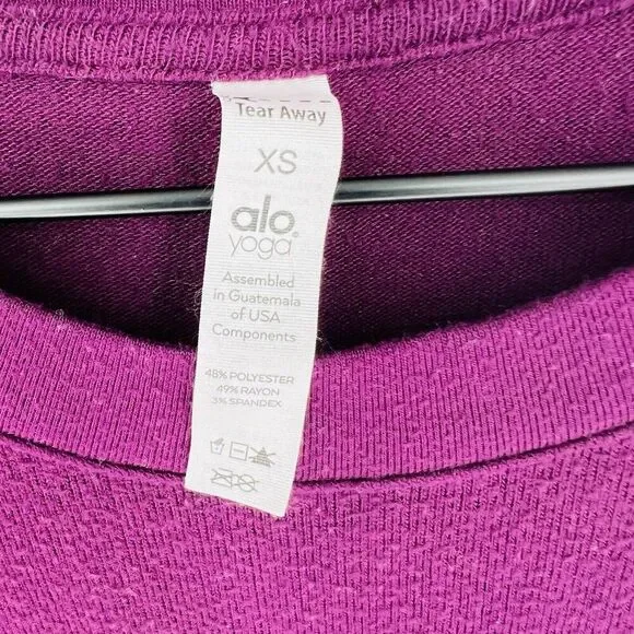 ALO Yoga Glimpse Purple Side Slit Sweater Size XS - Picture 3 of 3